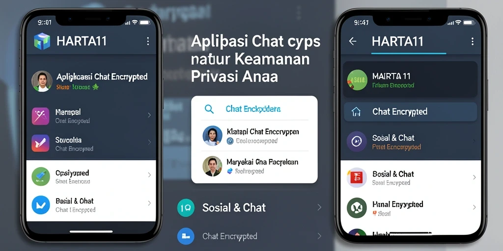 Antarmuka HARTA11 yang intuitif dan aman untuk Chat Encrypted.