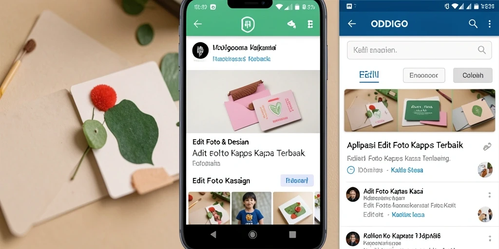 Tampilan antarmuka ODDIGO saat mengedit foto dengan efek kertas kaca.