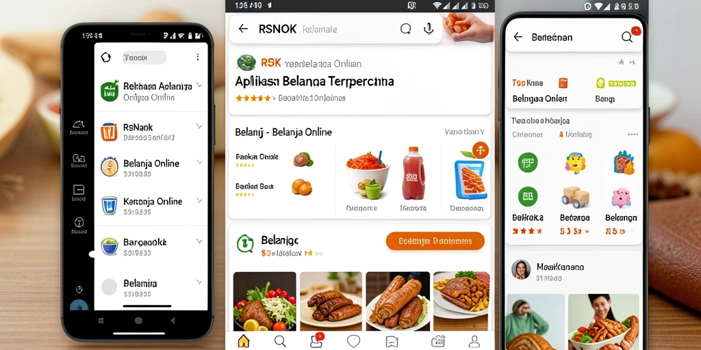 Tampilan antarmuka aplikasi RSNOK untuk Belanja Online.