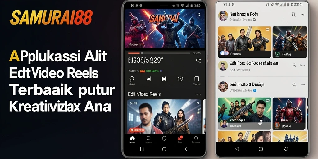 Tampilan antarmuka pengguna aplikasi SAMURAI88 untuk Edit Video Reels.