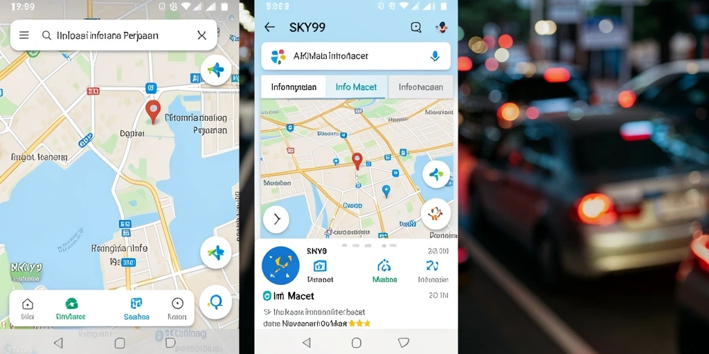 Antarmuka SKY99 dengan informasi lalu lintas yang jelas dan terkini.
