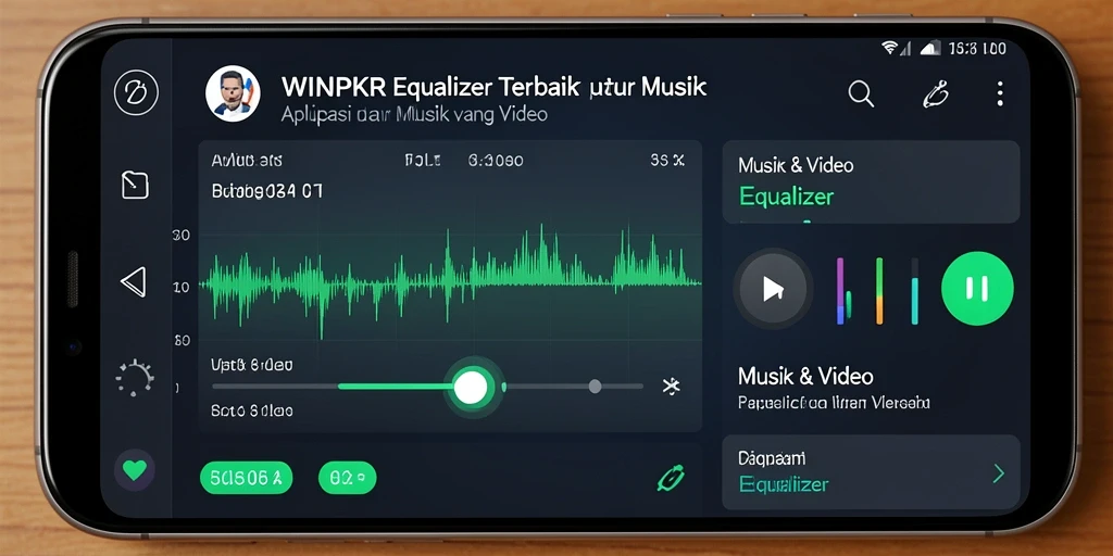 Screenshot WINPKR menunjukkan antarmuka Equalizer yang menarik dan fitur penyesuaian suara.