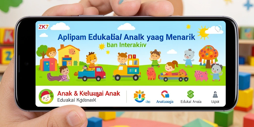 Antarmuka aplikasi ZK7 dengan fitur edukasi anak yang interaktif.
